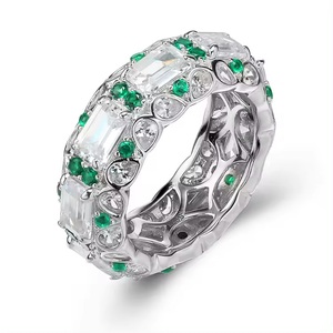 Luxury 925 Silver Band <b>Rings</b> 925 Silver <b>Cubic</b> <b>Zirconia</b> Diamond Baguette Luxury <b>Rings</b> - Product Image 1