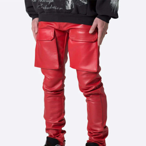 กางเกงหนังผู้ชายคุณภาพพรีเมียมแบบขายส่ง ปรับแต่งได้ เป็นมิตรกับสิ่งแวดล้อม ระบายอากาศได้ดี น้ำหนักเบา ดีไซน์เอวสูง สวมใส่สบายสำหรับฤดูหนาว - Product Image 3