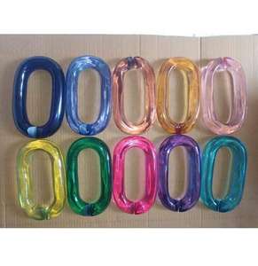 Collier à maillons larges de style moderne, mélange de couleurs, punk, creux, gros, long, en résine acrylique, chaîne à maillons, décoration d'intérieur, fait main - Product Image 6