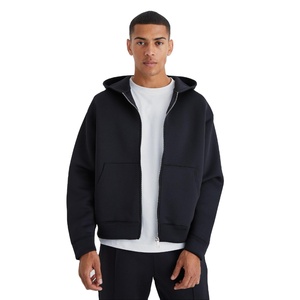 Nouveau Design respirant poche avant tenue décontracté blanc uni 100% coton à manches longues hommes surdimensionné personnalisation fermeture éclair sweats à capuche - Product Image 2