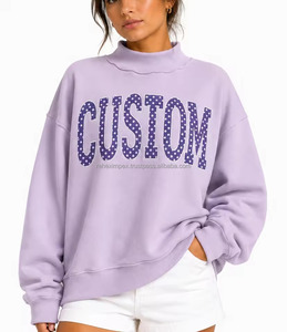 Rehex Impex <b>Women's</b> <b>White</b> Mock Neck <b>Sweatshirt</b> Casual Drop Shoulder Pullover with Front Letter Print, Oem service - Product Image 6