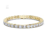 Luxury Mixed Cut <strong>Tennis</strong> <strong>Bracelet</strong> - Emerald and Round Brilliant Cut <strong>Diamond</strong> <strong>Bracelet</strong> in 14K/18K Gold