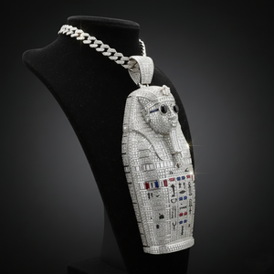 Pendentif Mumie Mort-Vivante Givrée en Moissanite VVS, Bijoux Fins, Pendentifs et Breloques, Collier Chaîne Streetwear Hip Hop - Product Image 1