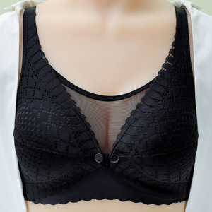 Soutiens-gorge confortables sans armatures pour femmes grandes tailles, à bretelles ajustables, motif uni, sans couture, avec gelée de gel invisible - Product Image 2