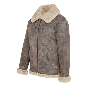 Veste d'aviateur en cuir de mouton gris sur mesure, veste de vol vintage OEM - Product Image 5