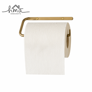 Brass Toilet <b>Paper</b> Holder Gold Finish Floral Bud End Design Straight Bar Wall Mounted Bathroom <b>Tissue</b> Roll Holder Elegant - Product Image 4