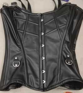 Fancy OEM ODM Real Leather Women's <b>Corset</b> <b>Gothic</b> Breathable High Compression Medium Control Waist Trainer Shapers Collar Front - Product Image 1