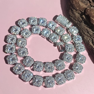 GRA Certified Hip Hop VVS Moissanite Diamond Baguette Cuban <b>Chain</b> <b>Iced</b> <b>Out</b> Miami Cuban Link <b>Chain</b> for Men women - Product Image 2