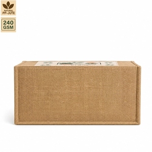 Natural Jute Grocery Shopping Tote Bag with Printed Cotton Pocket PP Laminated Custom Logo Wholesale OEM Manufacturer 36x32x15cm - Product Image 3