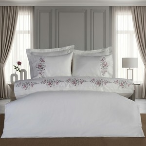 <b>Vintage</b> Rose Floral Embroidery Duvet Cover Set Luxury Cotton Bedding Romantic Hotel Quality Soft White Sheets Pillow Shams - Product Image 2