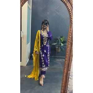 Salwar Kameez de Diseño Moderno para Fiestas, Top de Poliéster con Dupatta, Versátil y Elegante - Product Image 4