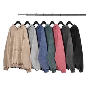 Sudaderas con capucha de alta calidad para hombre, ropa de calle Unisex, Jersey, sudaderas con capucha personalizadas al por mayor, Sudadera con capucha lavada con ácido bordada para hombre - Product Image 1