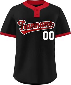 Camiseta de béisbol con diseño degradado personalizado, camiseta de béisbol sublimada con 2 botones, logotipo cosido personalizado con número de nombre - Product Image 3