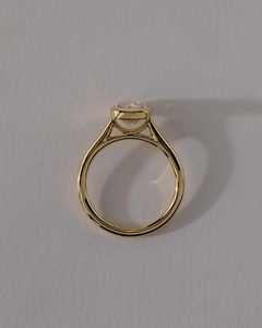 Cushion Cut Moissanite Engagement <b>Ring</b> Gold Plated 925 <b>Sterling</b> <b>Silver</b> Bezel <b>Set</b> Minimalist Wedding Band for Women - Product Image 2