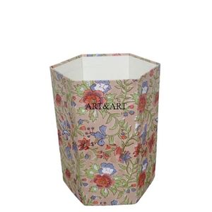 ถังขยะกระดาษแข็งคุณภาพสูงทันสมัย พร้อมลายพิมพ์ดอกไม้ทำมือ และผ้าฝ้าย 100% พร้อมตัวเลือกโลโก้แบบกำหนดเอง - Product Image 1