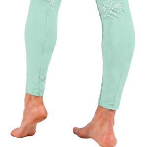 Leggings de equitación para mujer verde menta, de cintura alta, elásticos, con agarre de silicona en todo el asiento, pantalones de equitación para entrenamiento. - Product Image 3