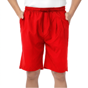 Pantalones cortos Bermuda negros de secado rápido para hombre con cintura con cordón y bolsillos estilo casual - Product Image 2