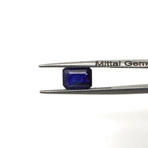 Saphirs bleus naturels de Bangkok, taille octogonale calibrée 5x7mm, pierres précieuses en saphir bleu naturel facetté pour la création de bijoux - Product Image 2