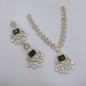 Ensemble collier et boucles d'oreilles pour femme JeweleMarket, plaqué or, pierres en cristal, perles ethniques, pour mariage, fiançailles, anniversaire, fête, cadeau - Product Image 4