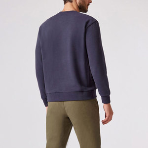 Custom Men's Cotton Sweatshirt Streetwear <b>Slate</b> Blue Crewneck Casual Oversized Pullover Fleece Fabric Oem Manufacturer - Product Image 2