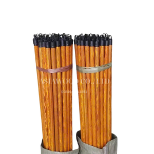 2023 Vietnam mango de escoba de madera recubierto de PVC Color madera varillas de escoba precio barato mopa palo que hace la máquina producto escobas recogedores - Product Image 6
