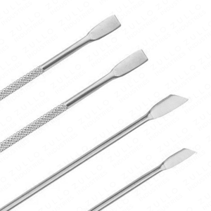 Pousse-cuticules double extrémité en acier inoxydable couleur personnalisée, outil grattoir à ongles à pointe plate pour techniciens, manucure et nettoyage des vernis - Product Image 2