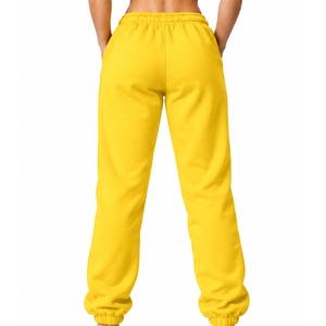 <b>Women</b> Casual Fleece <b>Sweatpants</b> Solid Color Elastic Waist Loose Fit Full Length Breathable Comfort Wear Autumn Style Sweat pant - Product Image 2
