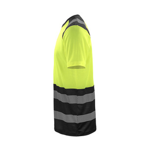 Camiseta de Manga Raglán a Rayas Amarillas y Negras de Alta Visibilidad para Hombre EKIN'IMPEX, Cuello Redondo, Tejido de Punto de Secado Rápido, Estilo Ropa de Trabajo - Product Image 6