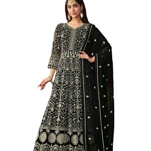 Vestido Anarkali de trabajo de secuencia de bordado de Georgette de imitación de diseñador más reciente de Fab Zone - Product Image 1