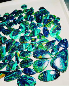 Cabochon de malachite azurite naturelle de haute qualité Pierres précieuses en vrac Tiers certifiés Aucun traitement Différentes tailles Formes - Product Image 3