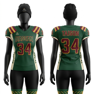 Maillot de football américain pour femmes, polyester premium, maille respirante, crème et bordeaux, panneaux de manches rayés, sublimation, logo personnalisé - Product Image 4