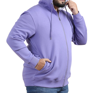Sweat-shirt à capuche confortable pour hommes grande taille, uni, respirant, en tissu tricoté, vente en gros - Product Image 4