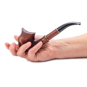Pipe à fumer en bois de qualité supérieure, faite à la main, style rustique, accessoire décoratif vintage - Product Image 5