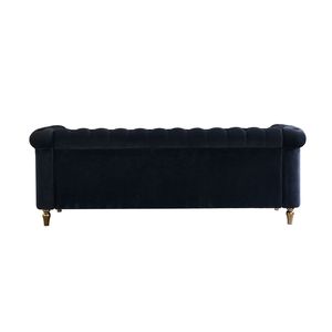 Divano Chesterfield in Velluto Nero da 84,65 Pollici per Soggiorno - Product Image 4