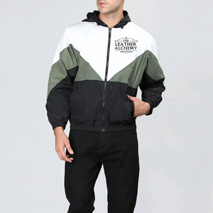 Plain Design <b>White</b> Fashionable Custom Zipper Up Windbreaker <b>Jacket</b> for <b>Men</b> Pakistan Manufacturer Windbreaker <b>Jacket</b> - Product Image 1