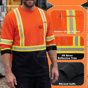 เสื้อผ้าทำงานแบบกำหนดเอง ออกแบบเองได้ แขนยาว เสื้อกันหนาวสะท้อนแสงแบบ Hi-Vis เพื่อความปลอดภัย - Product Image 3