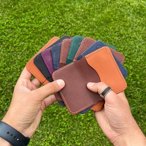 Porte-cartes en cuir cousu à la main portefeuille personnalisé petit ami pour hommes poche avant tous les jours LCR-0065G de transport - Product Image 6