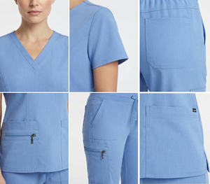 High Quality Unisex V-Neck Hospital & Beauty Salon <b>Scrubs</b> <b>Set</b> Fashion Medical Uniforms Printed Nurse & Doctor Work <b>Scrub</b> Suits - Product Image 5