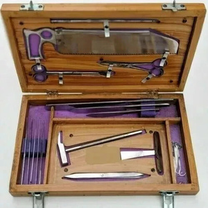 Ensemble d'instruments post-mortem de qualité supérieure pour autopsie et dissection anatomique, 19 pièces, outils en acier inoxydable, boîte de rangement en bois - Product Image 2