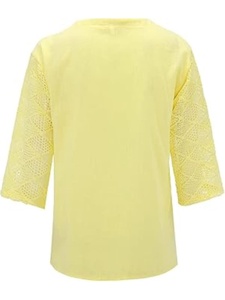 เสื้อเชิ้ตคัตเอาท์สำหรับฤดูร้อนสำหรับผู้หญิง – เสื้อแขน 3/4 ผ้าลูกไม้โปร่ง สำหรับใส่ลำลอง ใส่ทำงาน และใส่กลางแจ้ง ลดราคา - Product Image 3
