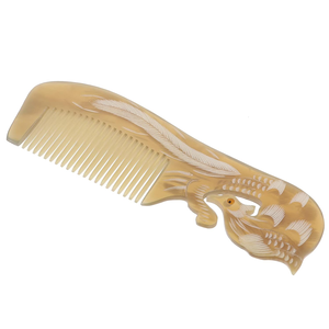 Peigne à cheveux en corne naturelle fait à la main, antistatique, peigne de coiffure traditionnel, peigne à barbe pour hommes et femmes, soin quotidien des cheveux - Product Image 6