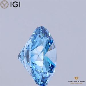 Diamante Cultivado en Laboratorio CVD de Corte Brillante Redondo de 1.50 Quilates, Color Azul Intenso, Claridad VS1, 7.41 mm, Certificado IGI, Diseño Solitario - Product Image 5