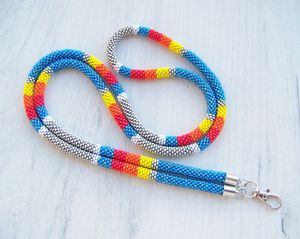 Porte-clés en perles fait main, collier bohème coloré pour porte-badge et porte-carte au meilleur prix - Product Image 1