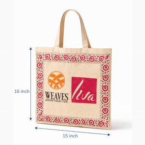 Bolsas de Compras Reutilizables de Algodón Biodegradable Ecológicas Premium con Asa de Parche y Diseño Elegante LMC GLOBAL con Impresión Serigráfica - Product Image 3