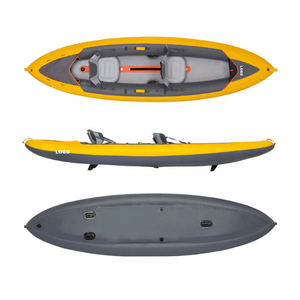 Canoë gonflable à deux places facile à monter, kayak à coutures tombantes pour les excursions en <span class=keywords><strong>solo</strong></span> ou en tandem - Product Image 1