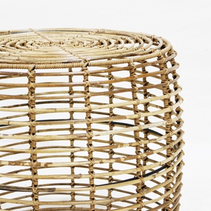 Trending Eco-Friendly Natural Rattan Minimalist <b>Round</b> Coffee <b>Table</b>-Durable Metal Frame Living Room <b>Patio</b> Accent <b>Table</b> - Product Image 5