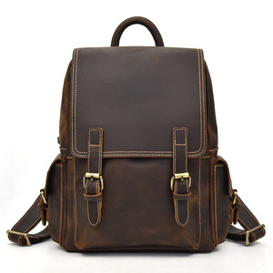 Vintage Genuine <b>Leather</b> <b>Backpack</b> for Men Travel <b>Laptop</b> Rucksack Handmade Crazy Horse <b>Leather</b> School <b>Backpack</b> - Product Image 1