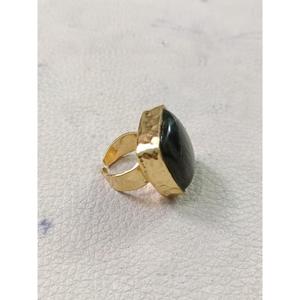 Joyería India, Anillo de Piedra Natural Chapado en Oro Personalizado para Boda, Regalo, Joyería de Moda en Tono Dorado - Product Image 3