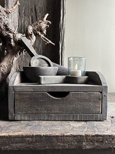 Caja de Almacenamiento de Madera Driftwood Gruttersbak con Cajón, Bandeja Organizadora Rústica Hecha a Mano para Decoración del Hogar y Cocina - Product Image 1