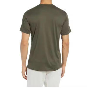 T-shirt en coton à manches courtes et col rond pour homme, coupe ample, couleur unie, jersey tricoté, coupe classique - Product Image 4